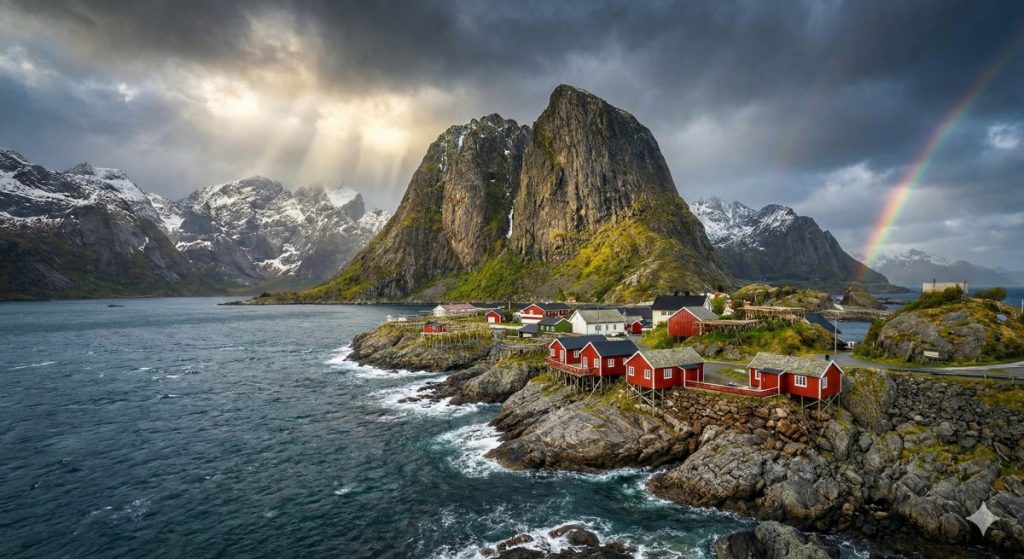 Lofoten Islands landscape in northern Norway